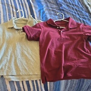 Kids Polo Shirt Set - Red and Gray